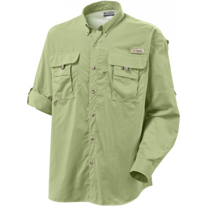 LRD Men's UPF 30 Long Sleeve Button Down Fishing Shirts Khaki